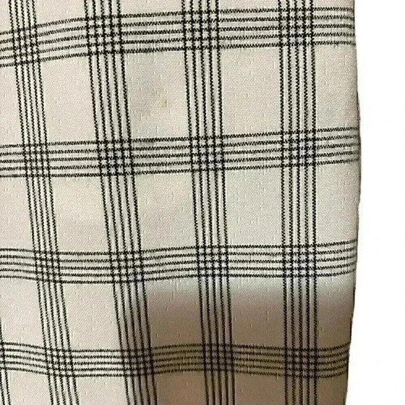 Danielle Bernstein Pant Women’s 8 Ivory Plaid Ring Zip Preppy Light Academia NWT - Picture 8 of 8